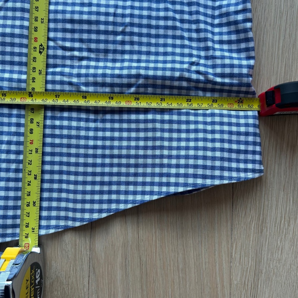 Brooks Brothers Button Down Shirt Mens XL Blue Gingham Regent Cotton Logo Preppy - Picture 6 of 9